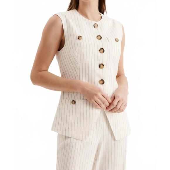 NEW TYLER BOE cutler linen vest in ginger